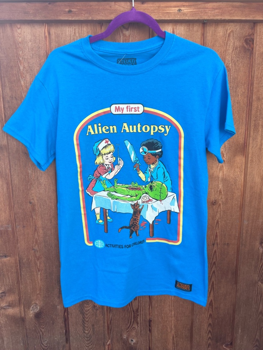 Steven Rhodes My First Alien Autopsy Graphic Cotton Tee Size S NWT